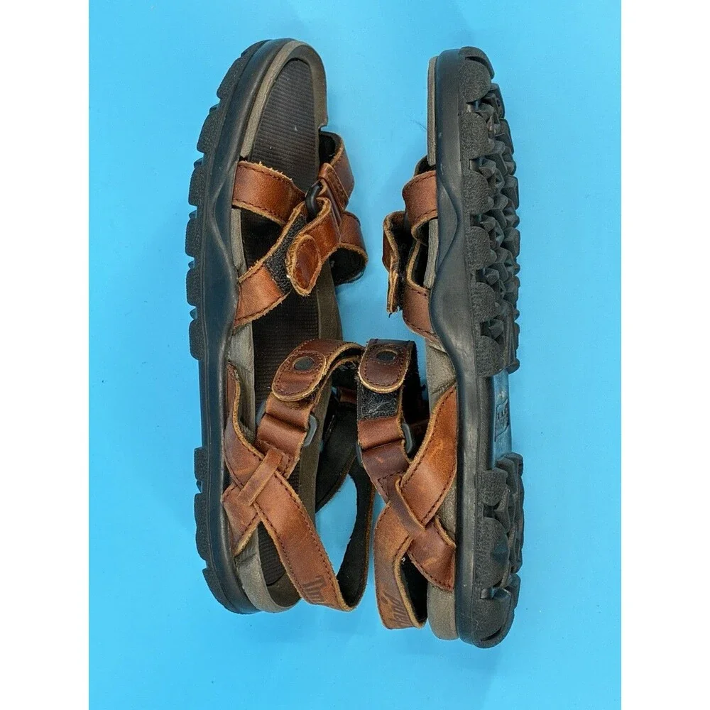 Timberland Women’s 9 Brown Leather Adjustable Strap Hiking Sport Sandals